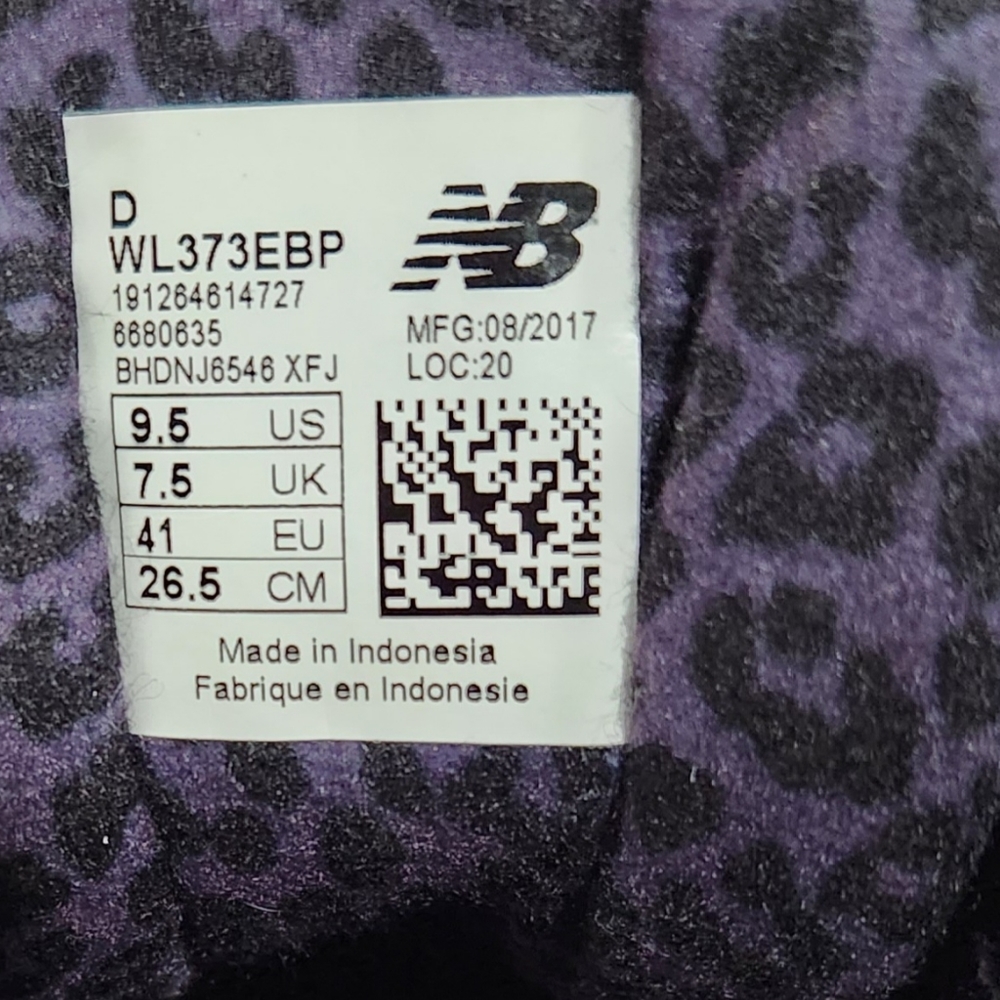 New Balance Women's 373 Sneakers Purple Leopard Sz 9.5 - Picture 10 of 10